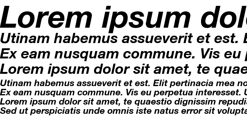 Sample of Helvetica76 BoldItalic
