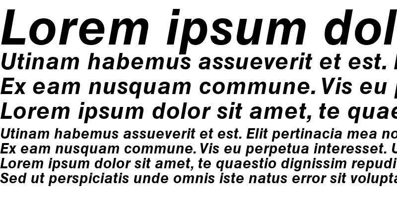 Sample of HelveticaGreek Upright Bold Italic