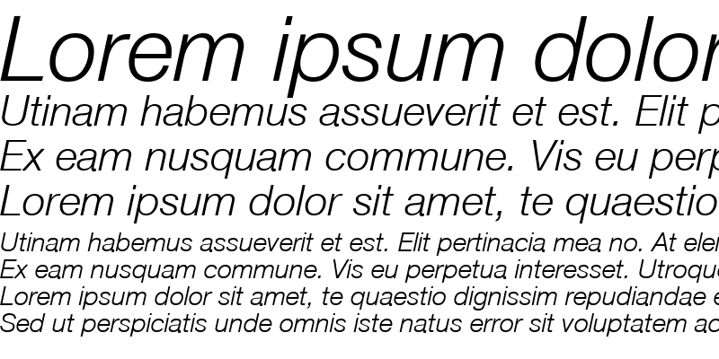 Sample of HelveticaNeue Italic