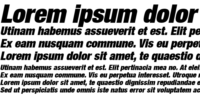 Sample of HelveticaNeue LT 107 XBlkCn Oblique