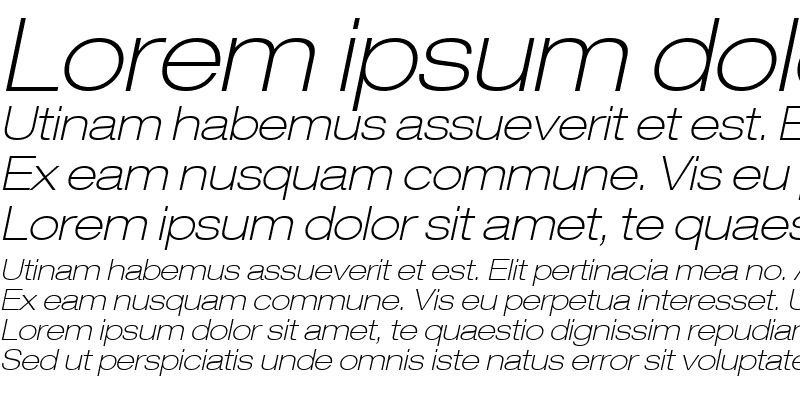 Sample of HelveticaNeue LT 33 ThinEx Oblique