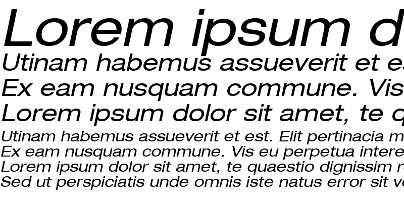 Sample of HelveticaNeue LT 53 Ex Oblique