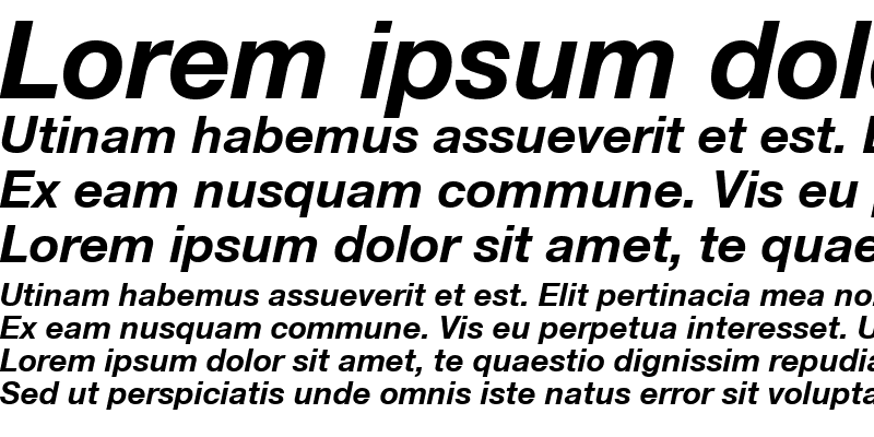 Sample of HelveticaNeue LT 55 Roman Bold Italic