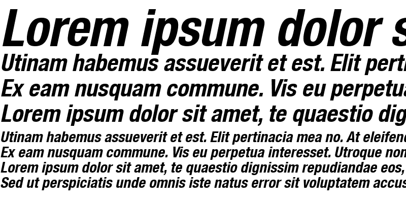 Sample of HelveticaNeue LT 57 Cn BoldOblique