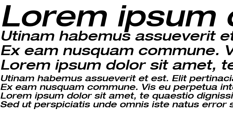 Sample of HelveticaNeue LT 63 MdEx Oblique