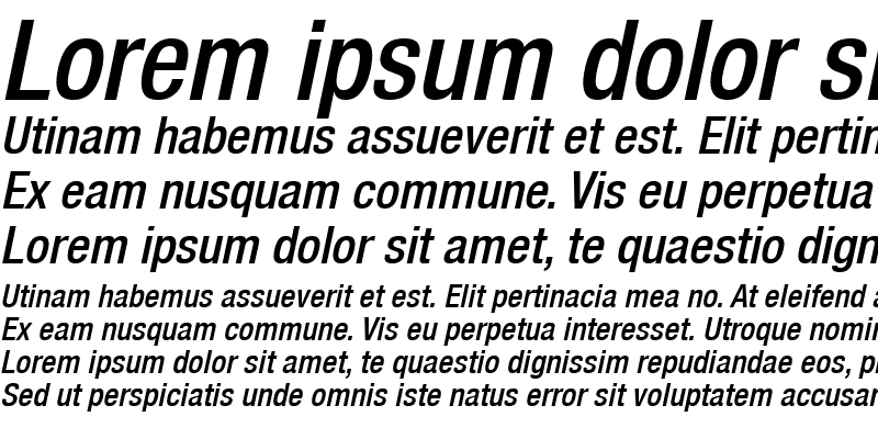 Sample of HelveticaNeue LT 67 MdCn Oblique