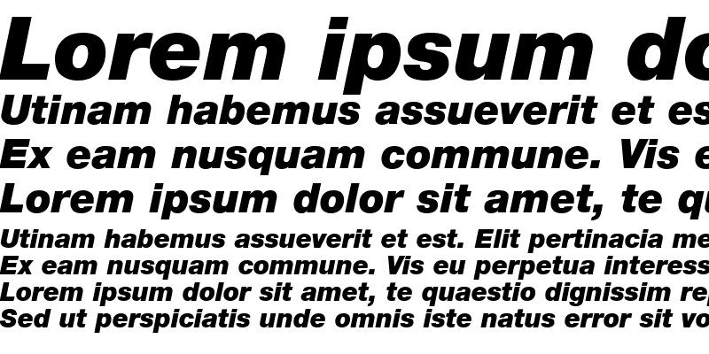 Sample of HelveticaNeue LT 95 Black Italic