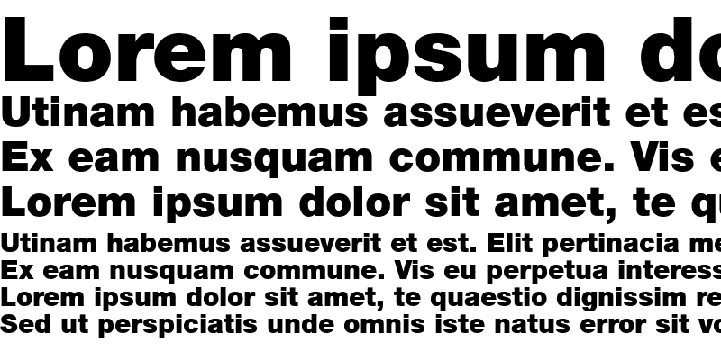 Sample of HelveticaNeue LT 95 Black
