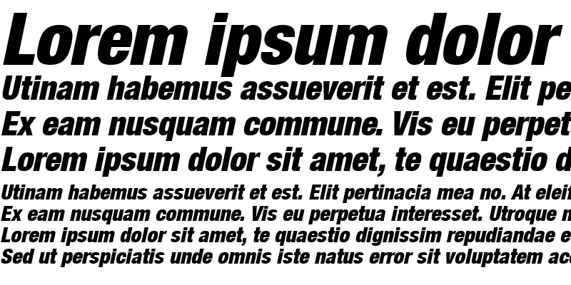 Sample of HelveticaNeue LT 97 BlackCn Oblique