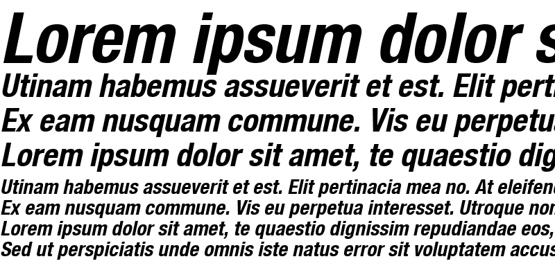 Sample of HelveticaNeueCond BoldItalic