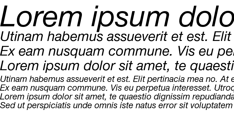 Sample of HelveticaNeueCyr Italic