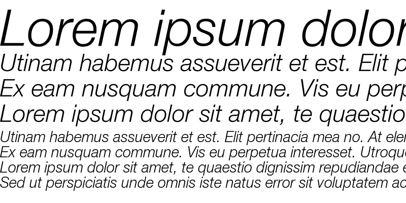 Sample of HelveticaNeueCyr Light Italic