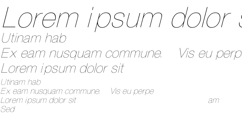 Sample of HelveticaObl-Thin Regular