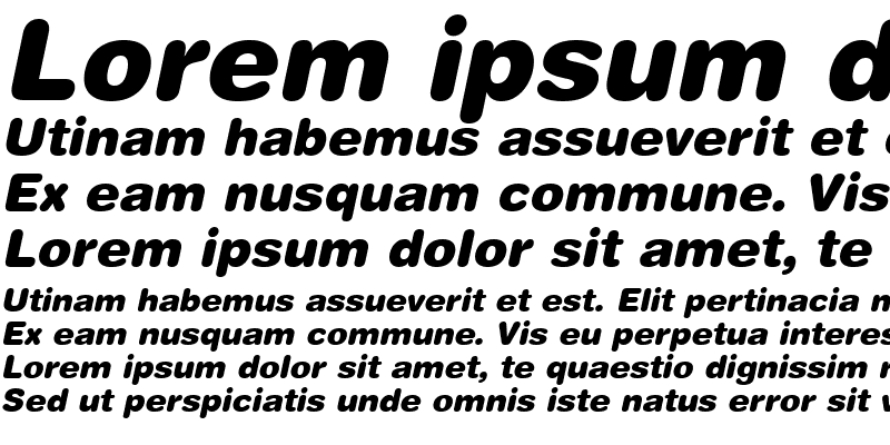 Sample of HelveticaRounded LT Bold Bold Italic