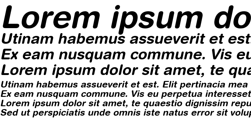 Sample of HelveticaRounded LT Bold Italic