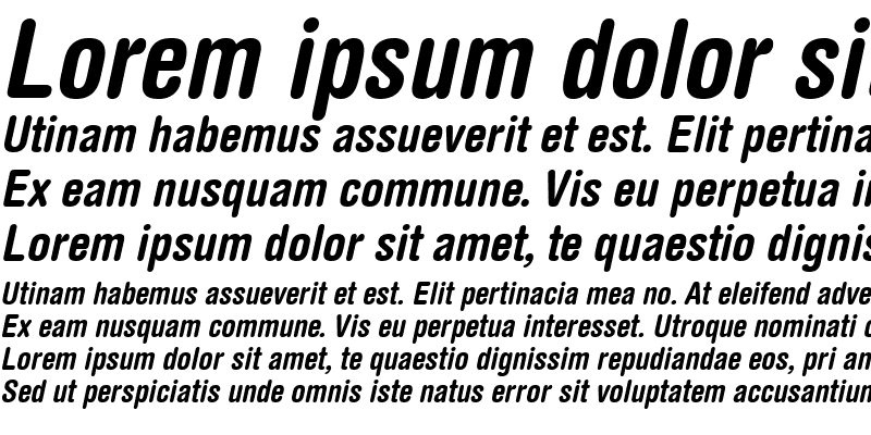 Sample of HelveticaRounded LT BoldCn Italic