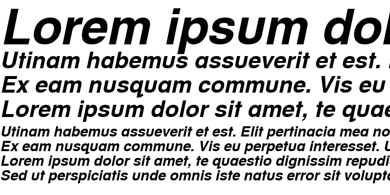 Sample of HelveticaTextbook LT Roman Bold Italic