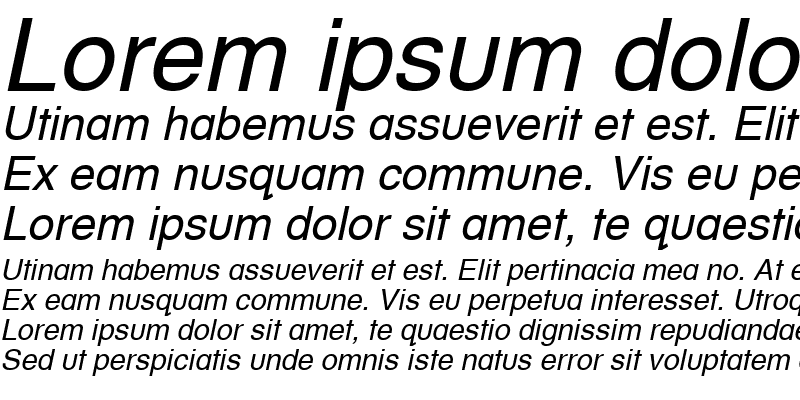 Sample of HelveticaTextbook LT Roman Italic