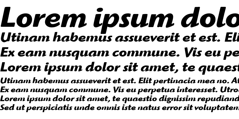 Sample of HighlanderITCBoo Bold Italic