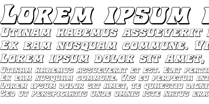 Sample of Hip Pocket 3D Italic Italic