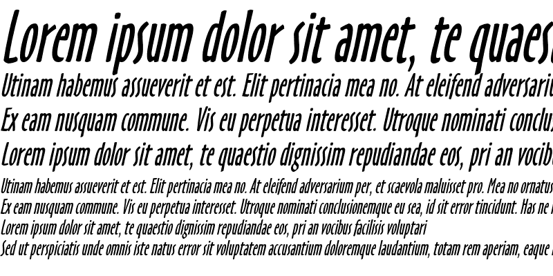 Sample of Hobby Condensed Italic
