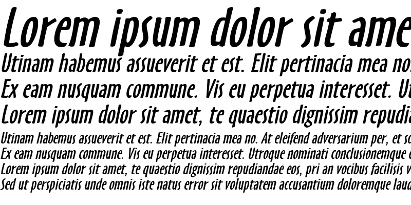 Sample of HobbyWide Italic