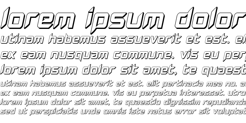 Sample of Hollow Point 3D Italic