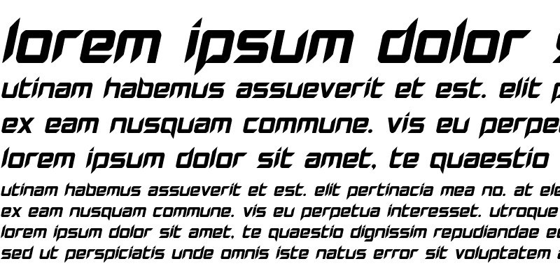 Sample of Hollow Point Italic Italic