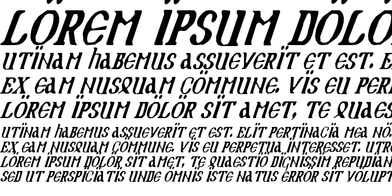 Sample of Holy Empire Condensed Italic