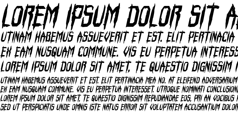 Sample of Horroroid Bold Italic Bold Italic