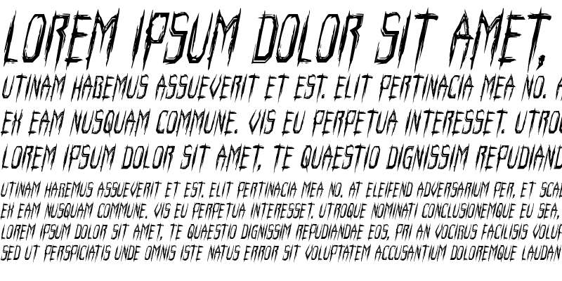 Sample of Horroroid Condensed Italic Condensed Italic