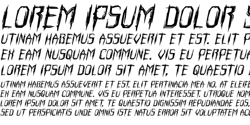 Sample of Horroroid Expanded Italic