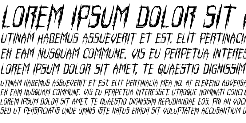 Sample of Horroroid Italic