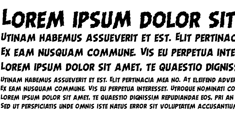 Sample of Horroween Staggered Rotalic Italic