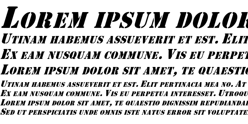 Sample of HP-Stencil Bold Italic