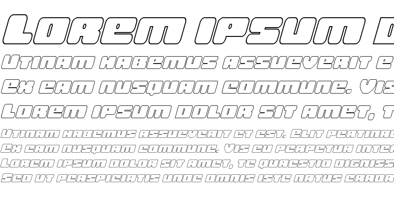 Sample of Hula Hoop Girl Outline Italic Outline Italic