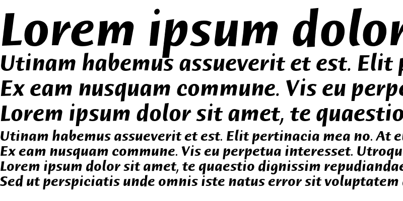 Sample of Humana Sans ITC Bold Italic