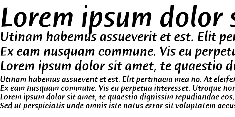 Sample of Humana Sans ITC Medium Italic