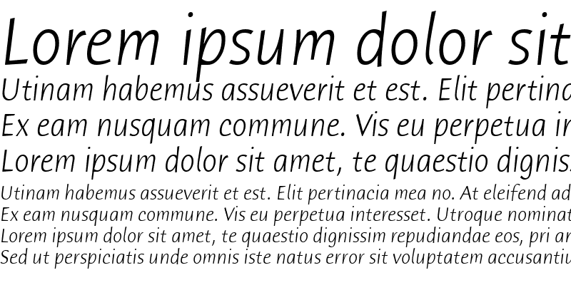 Sample of Humana Sans ITC TT LightItalic