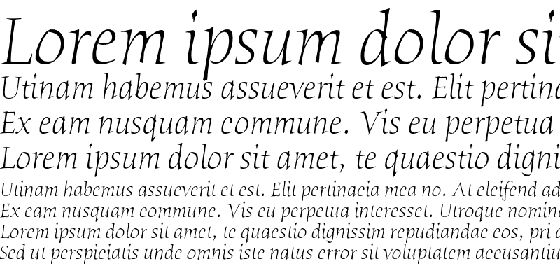 Sample of Humana Serif ITC Light Italic