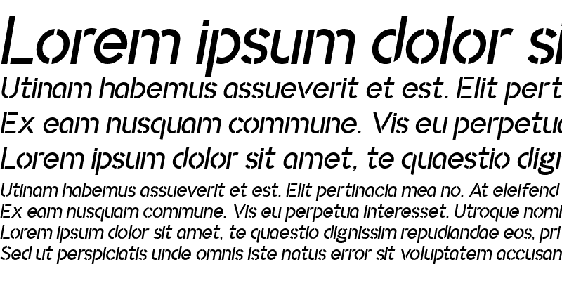 Sample of IdentikalSans StencilItalic