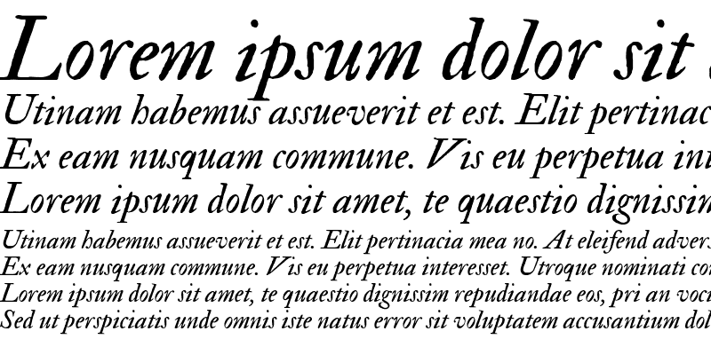 Sample of IM FELL Double Pica Italic