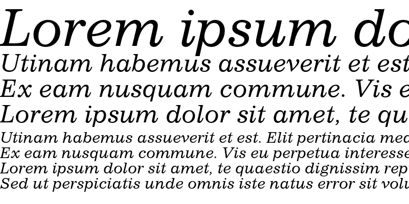 Sample of Impressum Italic