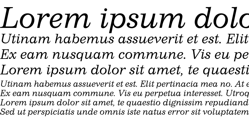 Sample of ImpressumEF Light Italic