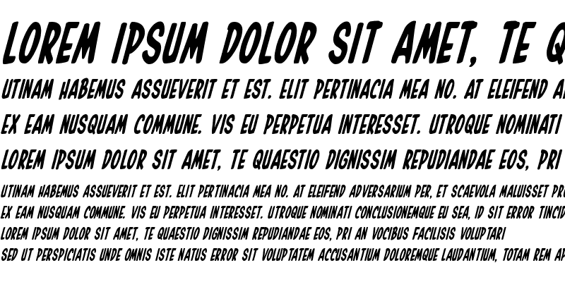 Sample of In-House Edition Condensed Italic Condensed Italic