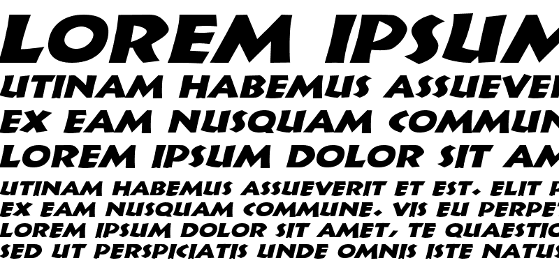 Sample of Indy Wide Italic