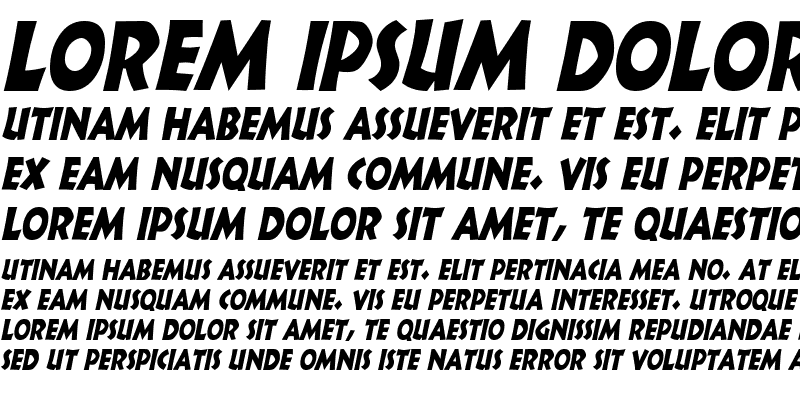 Sample of IndyThin Italic