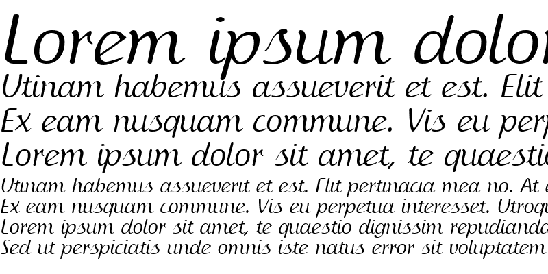 Sample of IngrianaCasual Italic