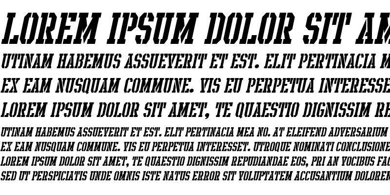 Sample of Intramural Stencil Italic JL Regular