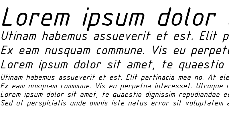 Sample of ISOCPEUR Italic